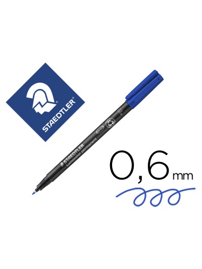 Rotulador staedtler lumocolor retroproyeccion punta de fibrapermanente 318-3 azul punta fina redonda 0.6 mm