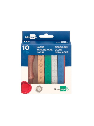 Lacre liderpapel con sello de carta juego de 10 barras colores surtidos