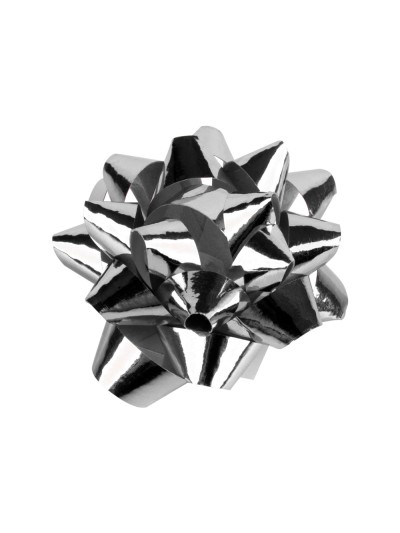 Lazo liderpapel fantasia mediano color plata metalizado