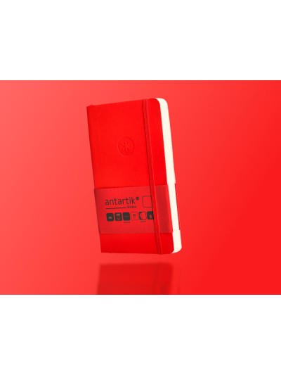 Cuaderno con gomilla antartik notes tapa blanda a6 hojas lisas rojo 100 hojas 80 gr fsc