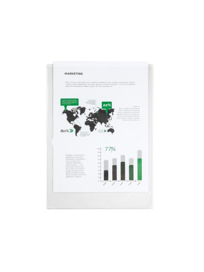 Funda portadocumento folio 90 micras pvc transparente