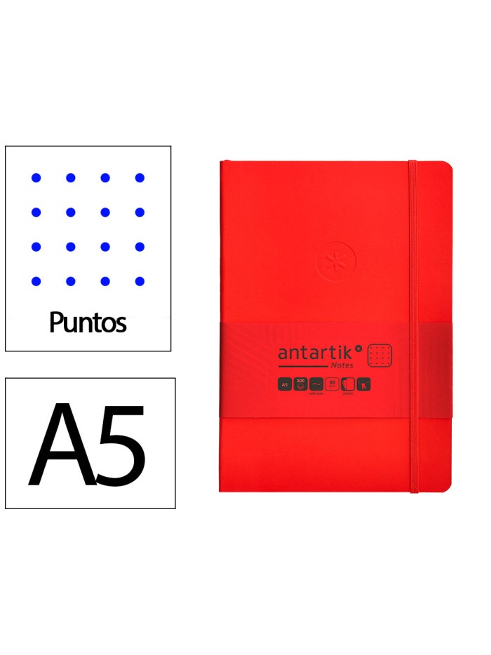 Cuaderno con gomilla antartik notes tapa blanda a5 hojas puntos rojo 80 hojas 80 gr fsc Cuaderno con gomilla antartik notes tapa blanda a5 hojas puntos rojo 80 hojas 80 gr fsc