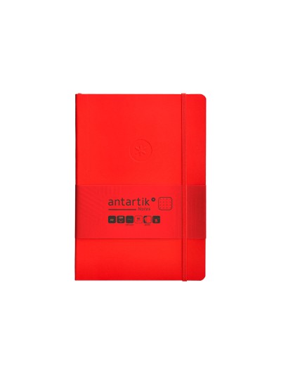 Cuaderno con gomilla antartik notes tapa blanda a5 hojas puntos rojo 80 hojas 80 gr fsc