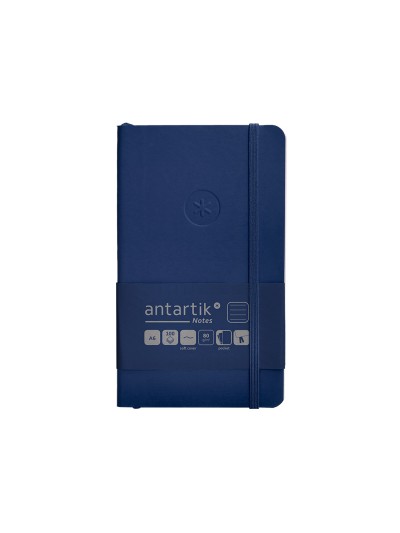 Cuaderno con gomilla antartik notes tapa blanda a6 rayas azul marino 100 hojas 80 gr fsc