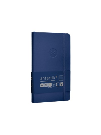 Cuaderno con gomilla antartik notes tapa blanda a6 rayas azul marino 100 hojas 80 gr fsc