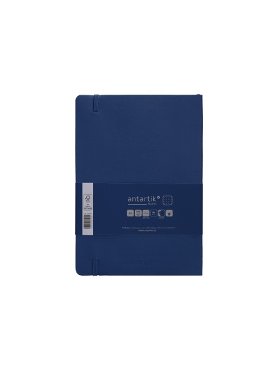 Cuaderno con gomilla antartik notes tapa blanda a5 hojas puntos azul marino 80 hojas 80 gr fsc
