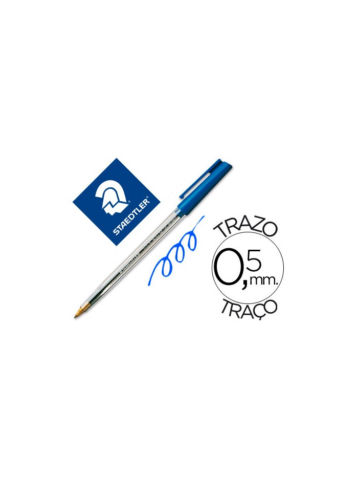 Boligrafo staedtler stick azul con capuchon Boligrafo staedtler stick azul con capuchon