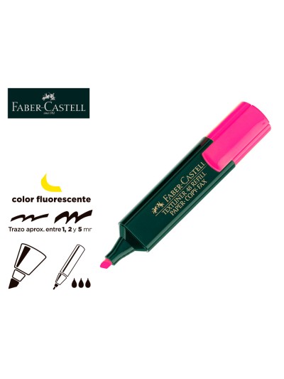 Rotulador faber fluorescente 48-28 rosa