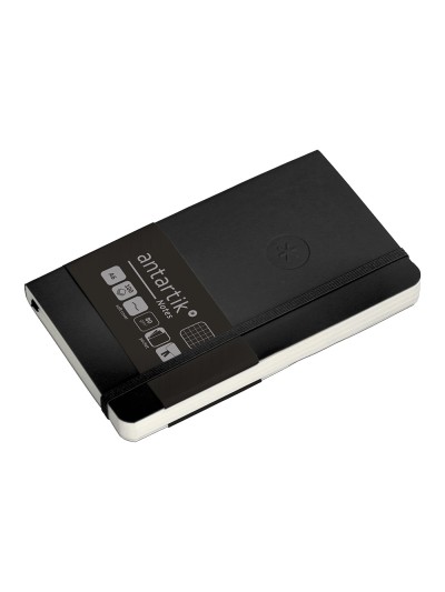 Cuaderno con gomilla antartik notes tapa blanda a6 cuadricula negro 100 hojas 80 gr fsc