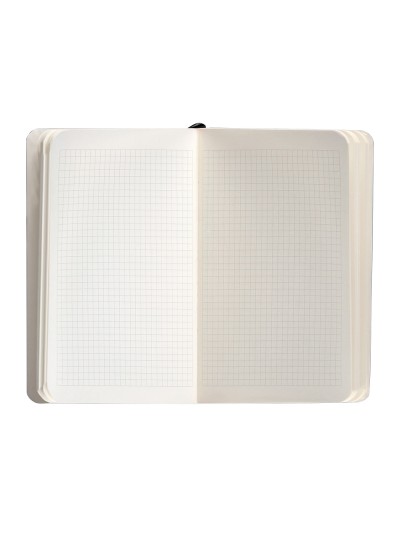 Cuaderno con gomilla antartik notes tapa blanda a6 cuadricula negro 100 hojas 80 gr fsc