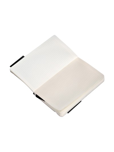 Cuaderno con gomilla antartik notes tapa blanda a6 cuadricula negro 100 hojas 80 gr fsc