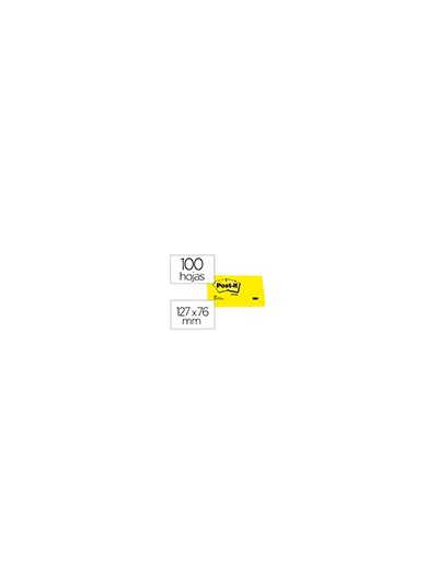 Bloc de notas adhesivas quita y pon post-it 76x127 mm con 100 hojas 655