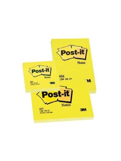 Bloc de notas adhesivas quita y pon post-it 76x127 mm con 100 hojas 655