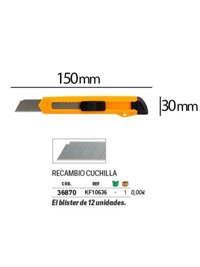 Cuter q-connect plastico ancho cuchilla 18 mm xd-11 blister 1 unidad