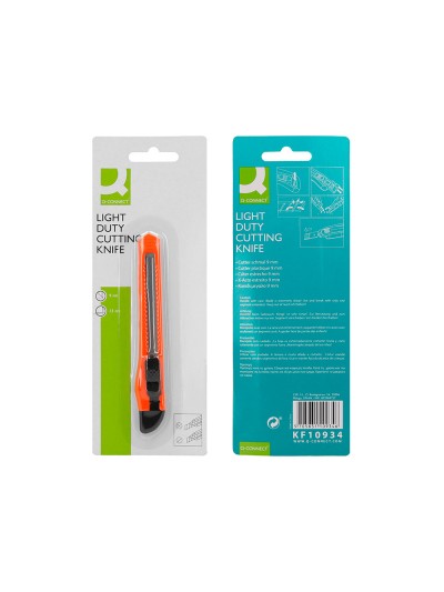 Cuter q-connect plastico estrecho cuchilla 9 mm xd-05 blister 1 unidad