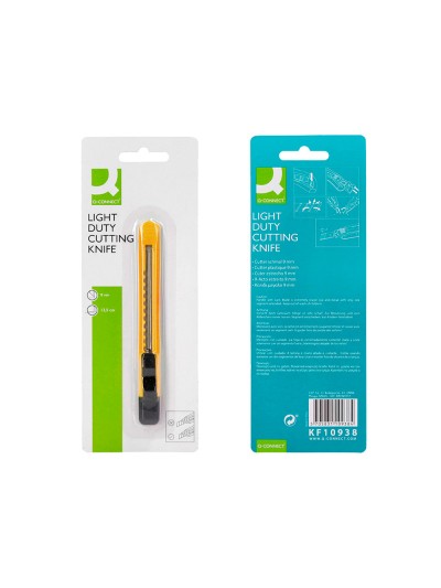 Cuter q-connect plastico estrecho cuchilla 9 mm xd-04 blister 1 unidad