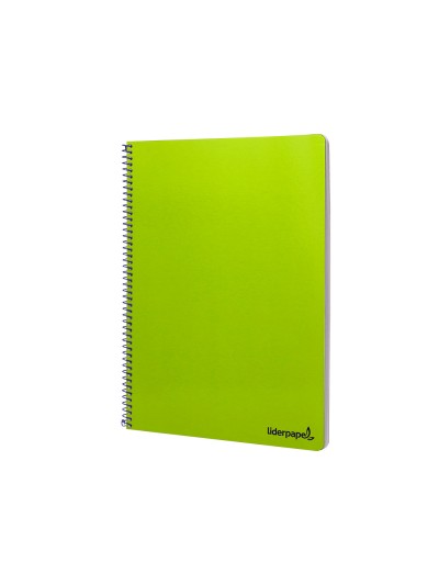 Cuaderno espiral liderpapel folio smart tapa blanda 80h 60gr cuadro 4mm con margen color verde