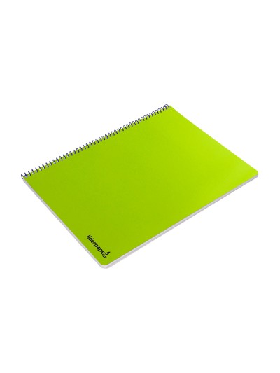 Cuaderno espiral liderpapel folio smart tapa blanda 80h 60gr cuadro 4mm con margen color verde
