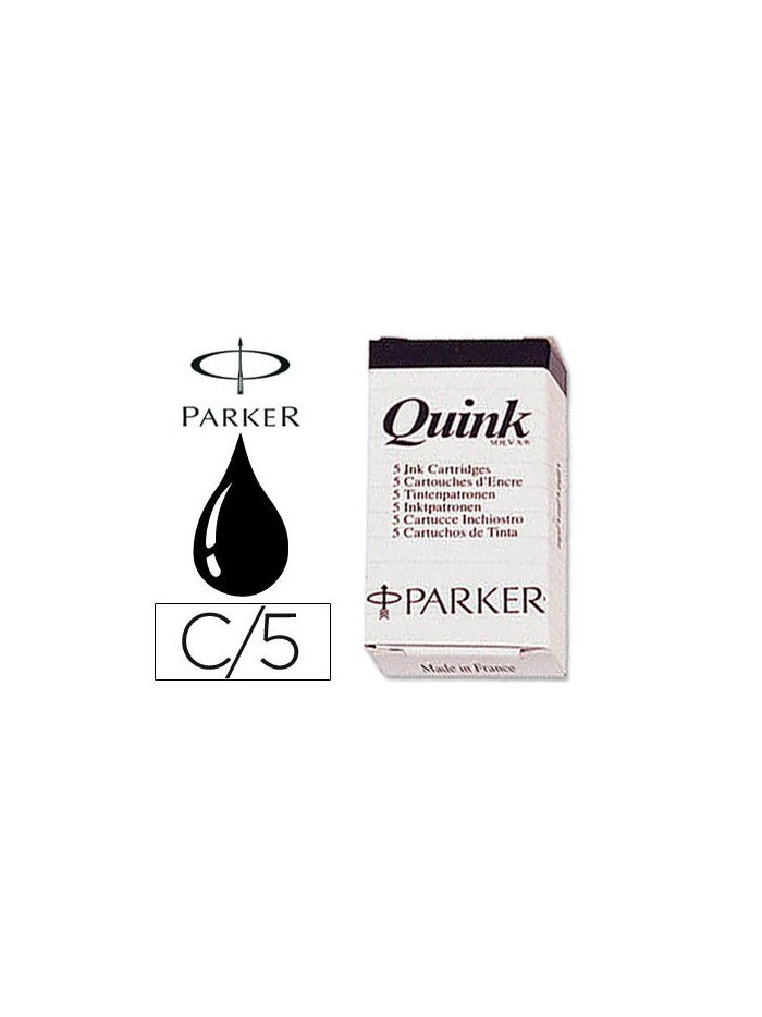 Tinta estilografica parker negra caja de 5 cartuchos Tinta estilografica parker negra caja de 5 cartuchos