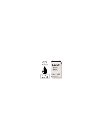 Tinta estilografica parker negra caja de 5 cartuchos