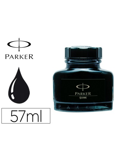 Tinta estilografica parker negra bote 57 ml