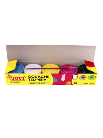 Tempera jovi 35 ml caja de 5 colores surtidos