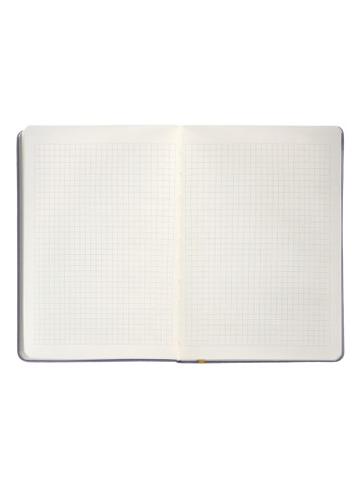 Cuaderno con gomilla antartik notes tapa dura a5 hojas cuadricula morado y amarillo 100 hojas 80 gr fsc