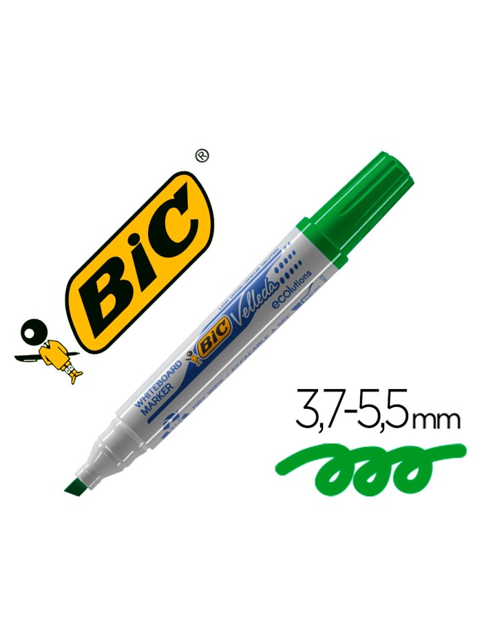 Rotulador bic velleda para pizarra verde punta biselada 5,9 mm Rotulador bic velleda para pizarra verde punta biselada 5,9 mm
