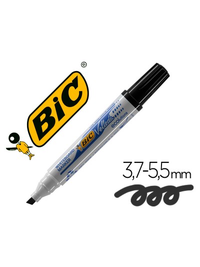 Rotulador bic velleda para pizarra negro punta biselada 5,9 mm