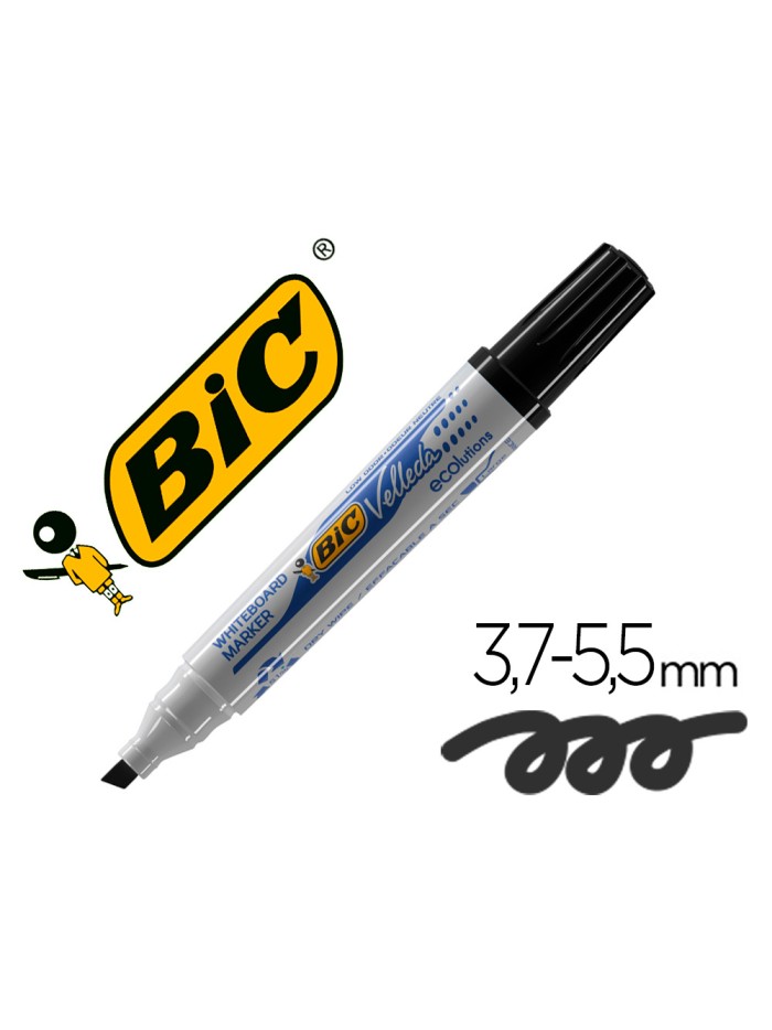 Rotulador bic velleda para pizarra negro punta biselada 5,9 mm Rotulador bic velleda para pizarra negro punta biselada 5,9 mm