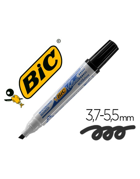 Rotulador bic velleda para pizarra negro punta biselada 5,9 mm