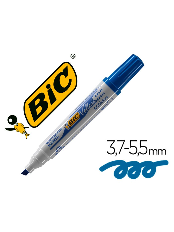 Rotulador bic velleda para pizarra azul punta biselada 5,9 mm Rotulador bic velleda para pizarra azul punta biselada 5,9 mm