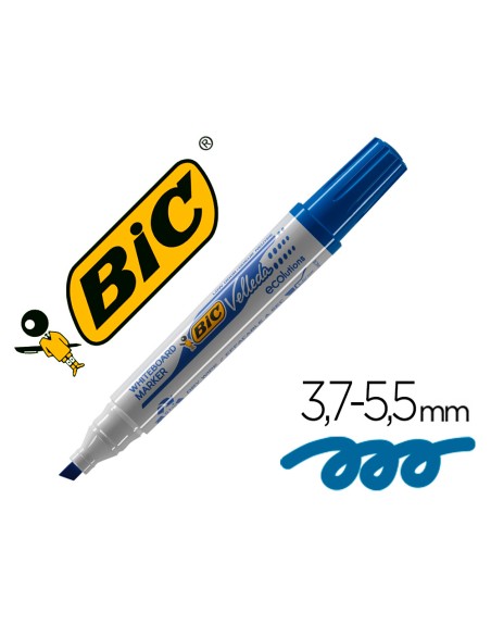 Rotulador bic velleda para pizarra azul punta biselada 5,9 mm