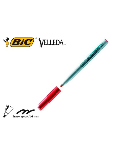 Rotulador bic velleda para pizarra rojo punta redonda 1,4 mm