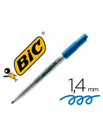 Rotulador bic velleda para pizarra azul punta redonda 1,4 mm