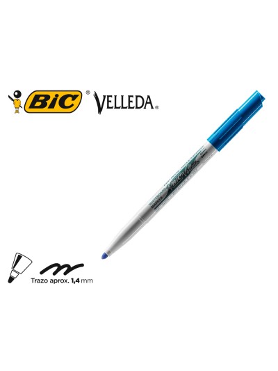 Rotulador bic velleda para pizarra azul punta redonda 1,4 mm