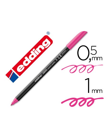 Rotulador edding punta fibra 1200 rosa n.9 punta redonda 0.5 mm