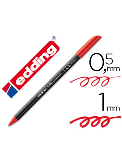 Rotulador edding punta fibra 1200 rojo n.2 punta redonda 0.5 mm
