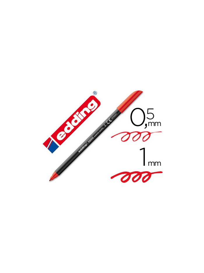 Rotulador edding punta fibra 1200 rojo n.2 punta redonda 0.5 mm Rotulador edding punta fibra 1200 rojo n.2 punta redonda 0.5 mm