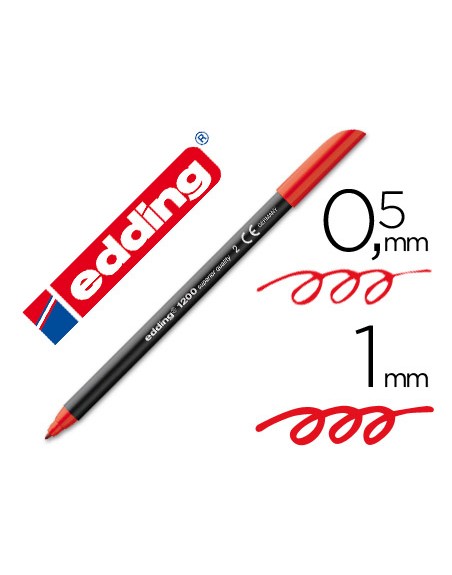 Rotulador edding punta fibra 1200 rojo n.2 punta redonda 0.5 mm
