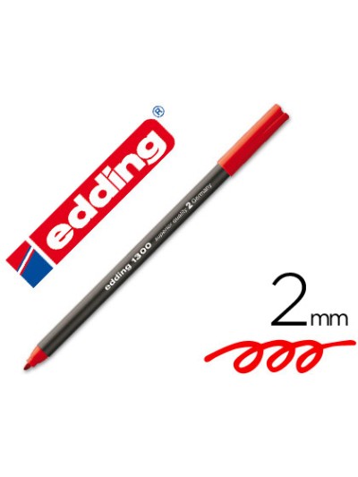 Rotulador edding punta fibra 1300 rojo punta redonda 2 mm