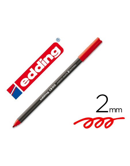 Rotulador edding punta fibra 1300 rojo punta redonda 2 mm