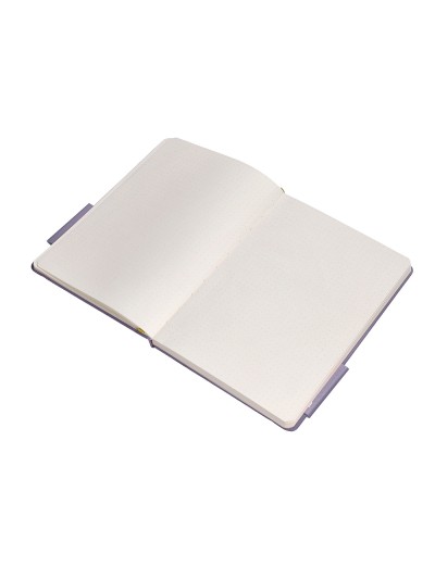 Cuaderno con gomilla antartik notes tapa dura a5 hojas puntos morado y amarillo 100 hojas 80 gr fsc