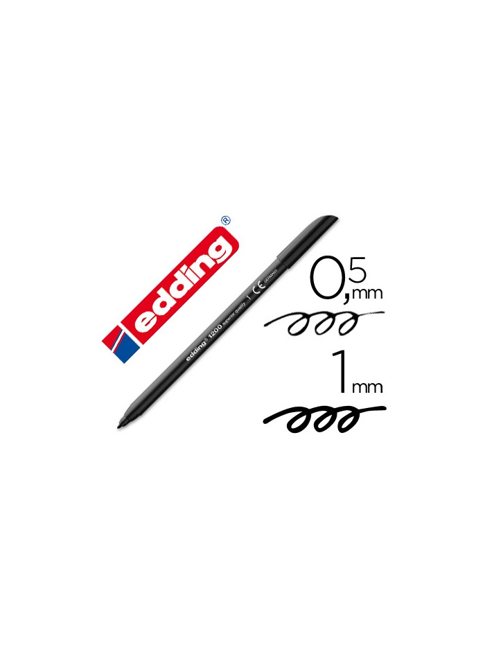 Rotulador edding punta fibra 1200 negro n.1 punta redonda 0.5 mm Rotulador edding punta fibra 1200 negro n.1 punta redonda 0.5 mm