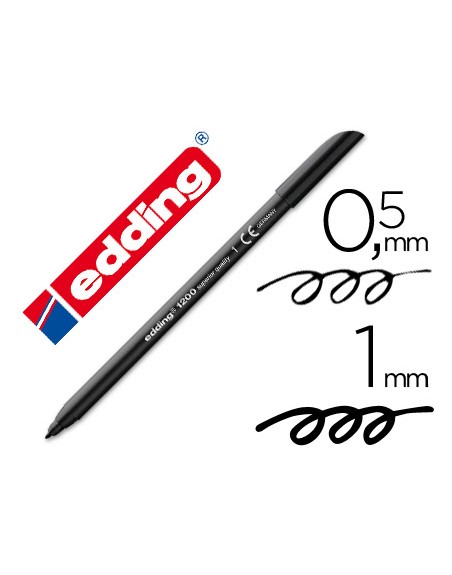 Rotulador edding punta fibra 1200 negro n.1 punta redonda 0.5 mm