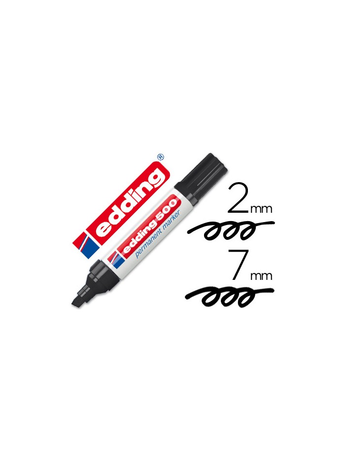 Rotulador edding marcador permanente 500 negro punta biselada 7 mm recargable Rotulador edding marcador permanente 500 negro punta biselada 7 mm recargable