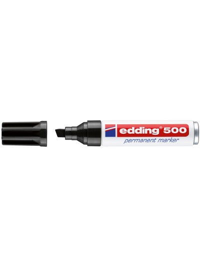 Rotulador edding marcador permanente 500 negro punta biselada 7 mm recargable