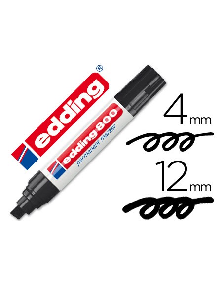 Rotulador edding marcador permanente 800 negro punta biselada 12 mm