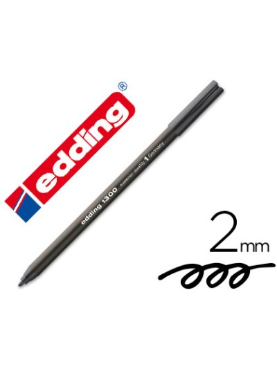 Rotulador edding punta fibra 1300 negro punta redonda 2 mm