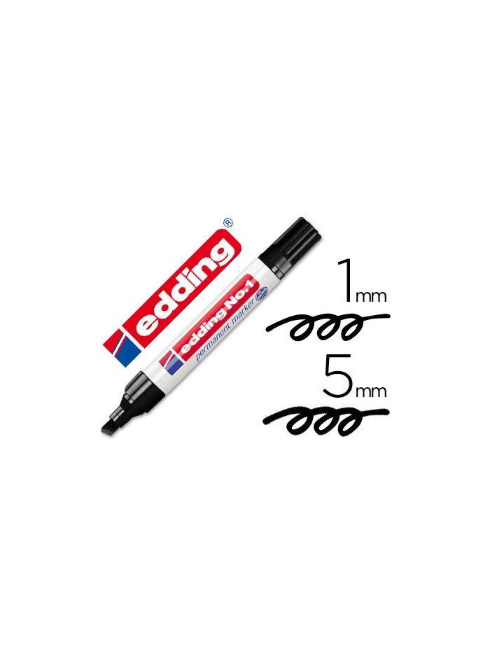 Rotulador edding marcador permanente 1 negro punta biselada 5 mm recargable Rotulador edding marcador permanente 1 negro punta biselada 5 mm recargable